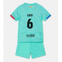 Otroški Nogometni dresi Barcelona Paez Gavi #6 Tretji 2023-24 Kratek Rokav (+ Kratke hlače)